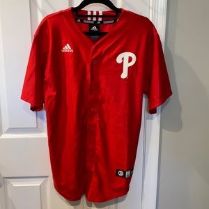 Phillies Adidas Jersey Size XL (18-20) red & white. Genuine merchandise.